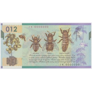 PWPW 012 Pszczoła - JK 0000000 - BŁĄD DRUKU - rozcięty UL
