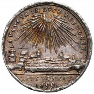 August II Mocny, Medal (15,5mm) wystawa w Lipsku 1699