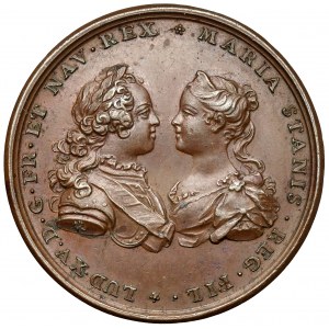 Francja, Medal zaślubinowy Ludwika XV i Marii Leszczyńskiej (1725)