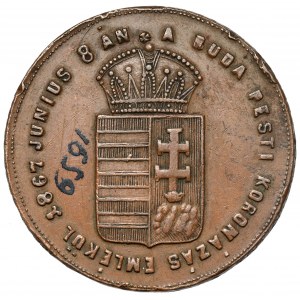 Hungary, Medal 1867 - A Ruda Festi Koronázás Emlékül
