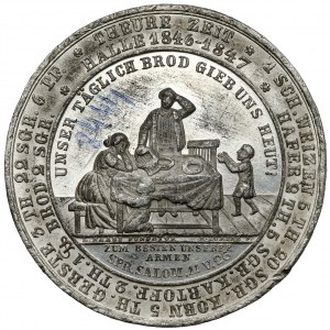 Niemcy, Halle, Medal 1847 - głód i błogosławieństwo żniw