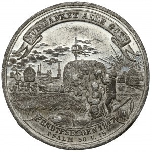 Niemcy, Halle, Medal 1847 - głód i błogosławieństwo żniw