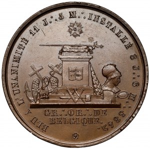 Belgium, Medal 1842 - Eugene Defacqz, Master of the Masonic Lodge