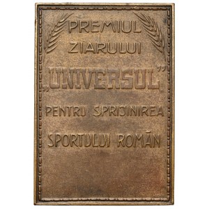 Rumänien Plakette - Premiul Ziarului UNIVERSUL Pentru Spriijinirea Sportului Romãn