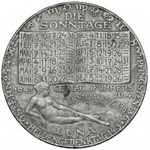 Niemcy, Medal promocyjny 1943 - kalendarz