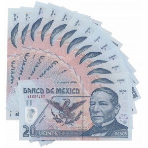 Mexico, 20 Pesos 2001-2006 - Polymers (13pcs)