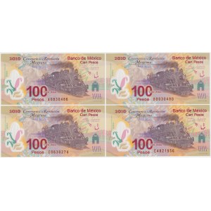 Meksyk, 100 Pesos 2007 - różne serie - polimery (4szt)