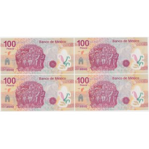 Mexico, 100 Pesos 2007 - Polymers (4pcs)