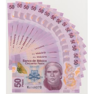 Meksyk, 50 Pesos 2004-2016 - KOLEKCJA - polimery (28szt)