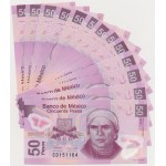Mexiko, 50 Pesos 2004-2016 - KOLLEKTION - Polymere (28 Stck.)