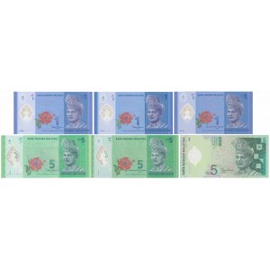 Malaysia, 1 - 5 Ringgit ND - Polymers (6pcs)