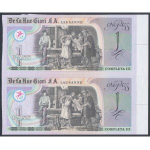 Thomas De La Rue, TestNote - Gutenberg - 1 Pass - 2 pieces uncut