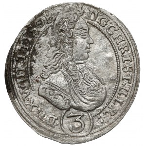 Śląsk, Chrystian Ulryk, 3 krajcary 1698 LL, Oleśnica