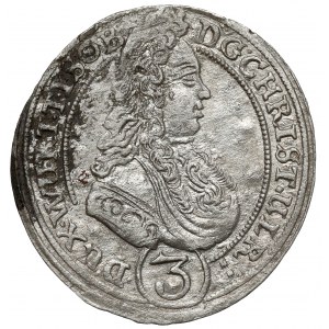 Silesia, Chrystian Ulryk, 3 krajcary 1698 LL, Olesnica