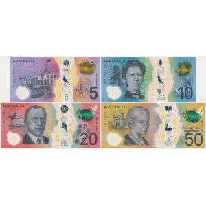Australien, 5 - 50 Dollar (2016-2019) - Polymere (4pc))