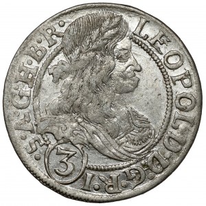 Śląsk, Leopold I, 3 krajcary 1666 SHS, Wrocław