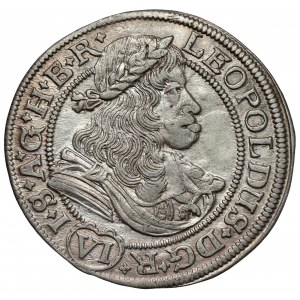 Śląsk, Leopold I, 6 krajcarów 1677 SHS, Wrocław