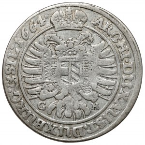 Śląsk, Leopold I, 15 krajcarów 1664 GH, Wrocław