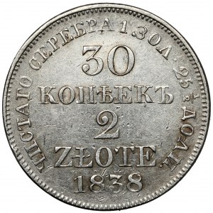 30 kopiejek = 2 złote 1838 MW, Warszawa