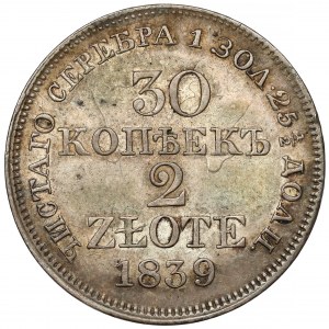 30 kopiejek = 2 złote 1839 MW, Warszawa