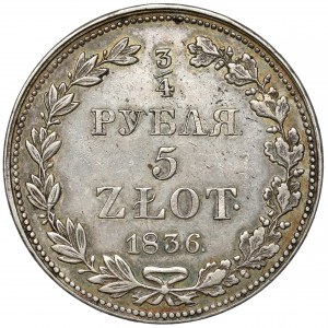 3/4 Rubel = 5 Zloty 1836 MW, Warschau - Hybrid