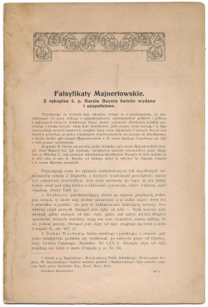 Maynert's forgeries from the manuscript of the late Karol Bayer,... 1909