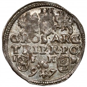 Sigismund III. Vasa, Trojak Poznań 1597 - lange Öffnung