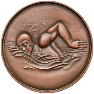 Swimmer - Military Clubs Sports Award Medal, Klukowski 1938 - RARE.