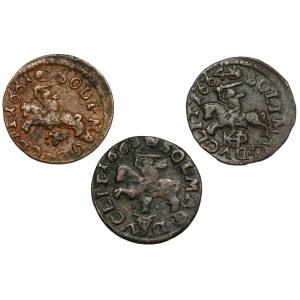 John II Casimir, Boratynka of Lithuania 1661-1664, set (3pcs)