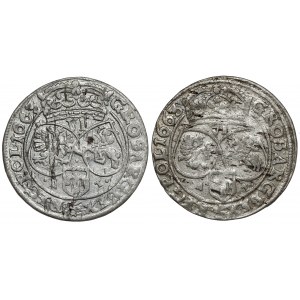 John II Casimir, Sixth of Bydgoszcz 1663 AT, set (2pcs)