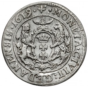 Zygmunt III Waza, Ort Gdańsk 1619 SB - przebitka z 1618