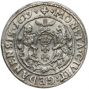 Sigismund III Vasa, Ort Gdansk 1619 SB - CROSSES in orifice