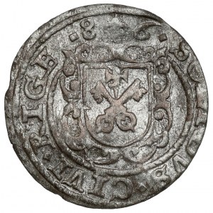 Stefan Batory, Riga 1586 - straight shield, decorative - RARE