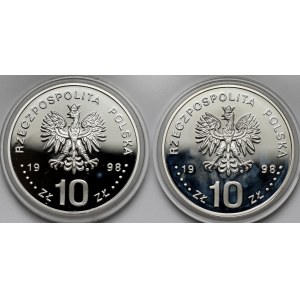 10 złotych 1998 Zygmunt III Waza - półpostać i popiersie (2szt)