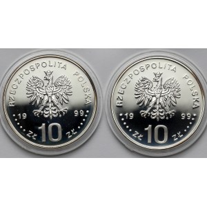 10 złotych 1999 Władysław IV Waza - półpostać i popiersie (2szt)