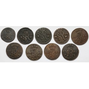 Poniatowski, Half-penny - penny 1765-1794, set (9pcs)