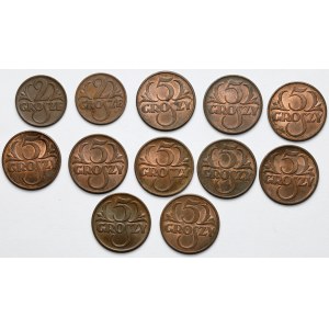 2 and 5 pennies 1938-1939, set (12pcs)