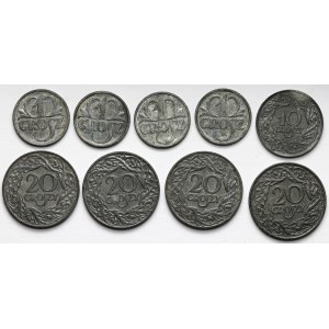 1-20 groszy 1923-1939, zestaw (9szt)