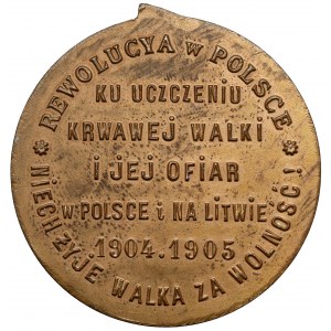 Medaille DEFEAT WITH CARAT / Revolution in Polen 1904-1905