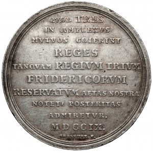 August II. der Starke, Medaille des Drei-Friedrichs-Bundes 1709.