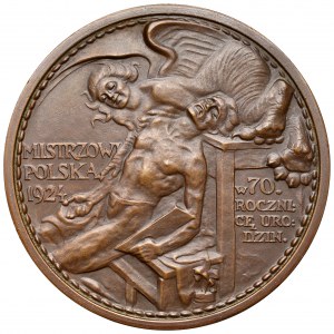 Jacek Malczewski 1924 medal - mintage of 100 pcs. (Rashka) - dark bronze