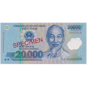 Wietnam, 20.000 Dong (2006) - SPECIMEN - polimer