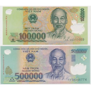 Vietnam, 100.000 und 500.000 Dong ND - Polymere (2 Stck.)