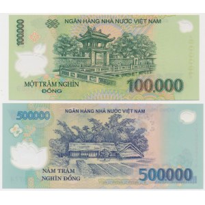 Vietnam, 100.000 und 500.000 Dong ND - Polymere (2 Stck.)