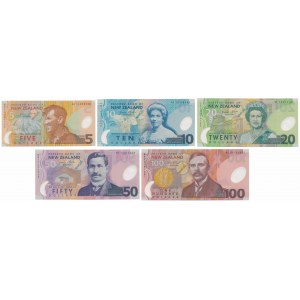 Nowa Zelandia, 5 - 100 Dollars (2005-2014) - polimery (5szt)