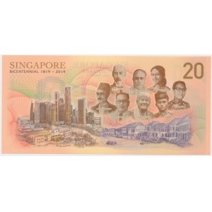 Singapur, 20 Dollars (2019) - polimer