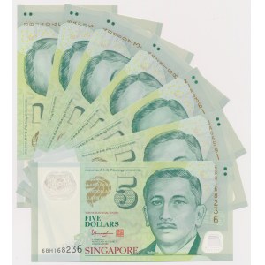 Singapur, 5 Dollar (2005) - Polymere (8pc)