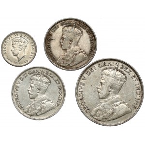 New Foundland, 5-50 cents 1912-1941, lot (4pcs)