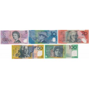 Australia, 5 - 100 Dollars (1995-2012) - polimery (5szt)