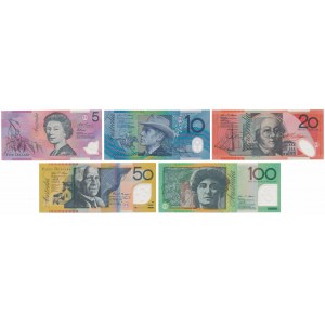 Australia, 5 - 100 Dollars (1995-2014) - polimery (5szt)